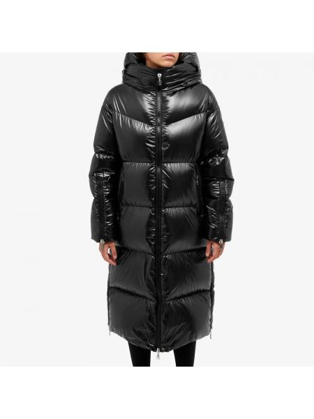 Стеганое пальто Moncler черное