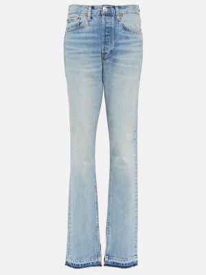 Kõrge vöökohaga kitsa lõikega teksapüksid Re/done sinine