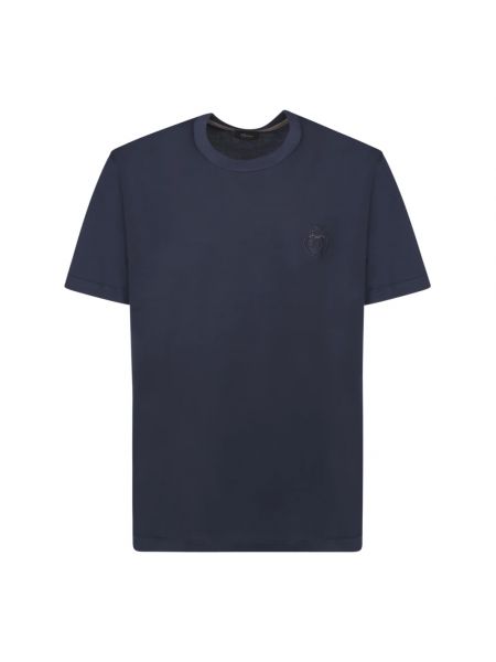 Koszulka bawełniana z krótkim rękawem Brioni niebieska