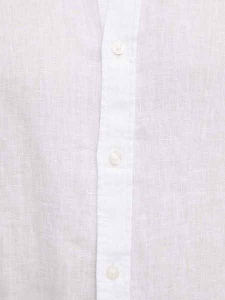 Lniana koszula na guziki slim fit Michael Kors biała