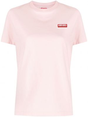 Bavlnené tričko s potlačou s krátkymi rukávmi Kenzo - ružová