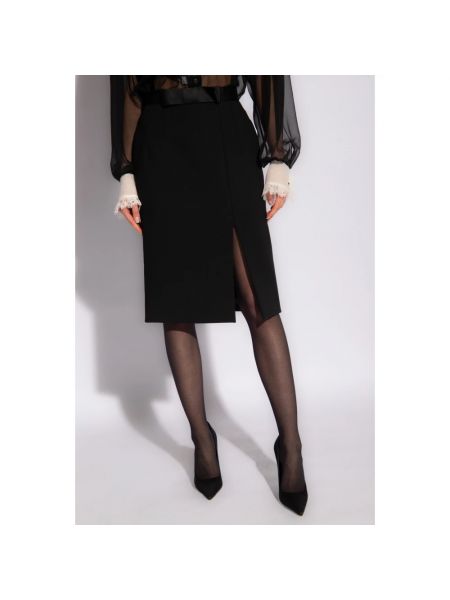 Falda midi de lana Dolce & Gabbana negro