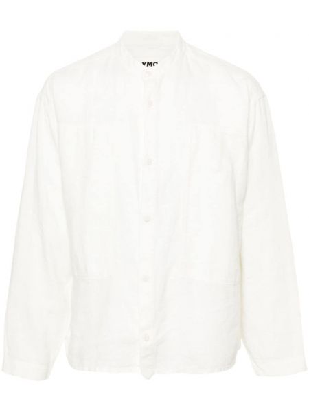 Lněná košile Ymc bílá