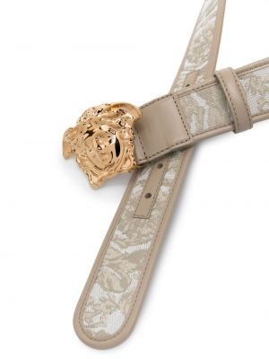 Kožený pásek Versace béžový