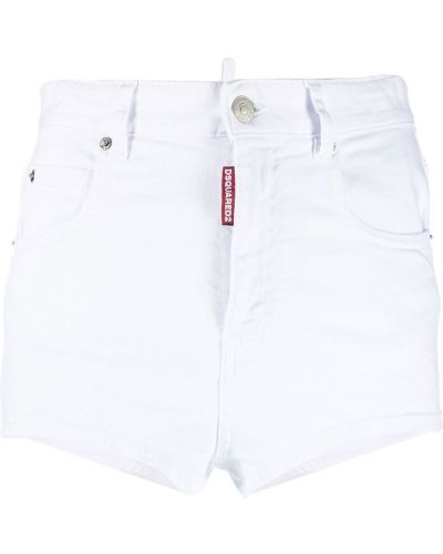 Pantaloni scurți din denim Dsquared2 alb
