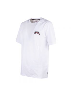 Camiseta de algodón de cuello redondo Sprayground blanco