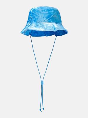 Žametna kapa iz rebrastega žameta Acne Studios modra