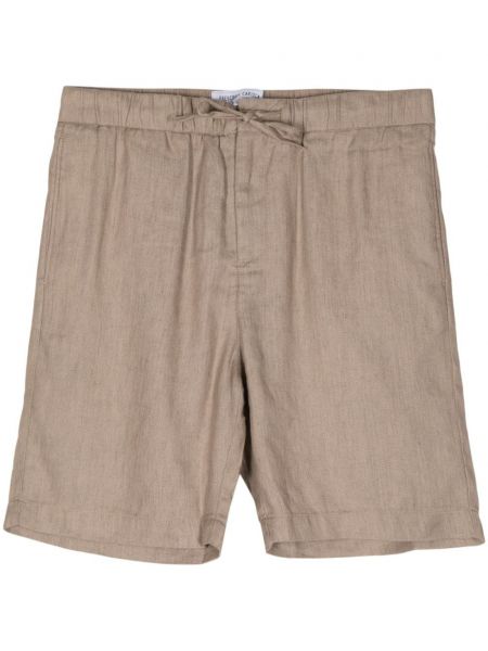 Pamučne lanene kratke hlače Frescobol Carioca smeđa