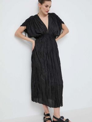 Hedvábné dlouhé šaty Liviana Conti černé