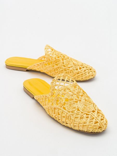 Pletene kožne papuče Luvishoes žuta