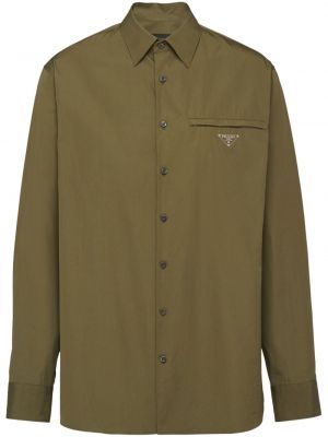 Βαμβακερό πουκάμισο Prada πράσινο