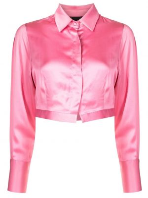 Μεταξωτό πουκάμισο Andrea Bogosian ροζ