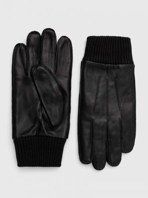 Δερμάτινα γάντια Samsoe Samsoe μαύρο