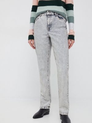 Niebieskie proste jeansy z wysoką talią Vero Moda