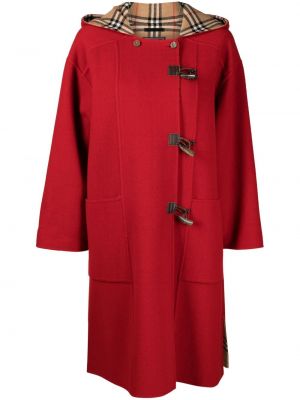 Kockovaný kabát Burberry Pre-owned červená