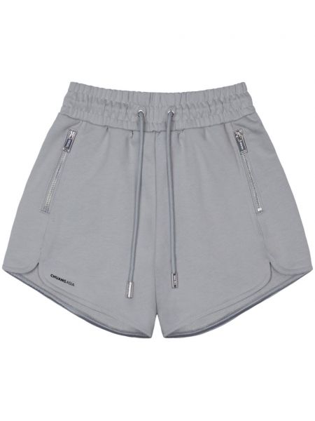 Shorts de sport en coton à imprimé Team Wang Design gris