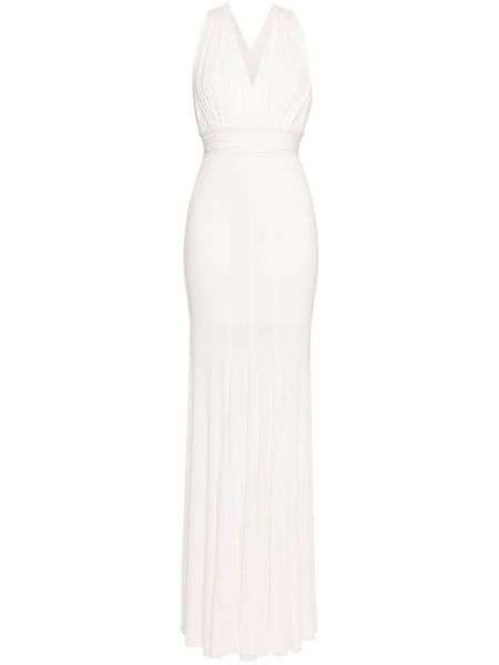Plisirana haljina od žerseja Herve L. Leroux bijela