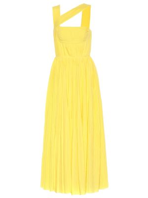 Lniana sukienka midi Gabriela Hearst żółta