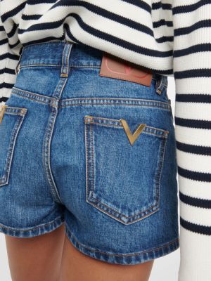 High waist jeans shorts Valentino blau