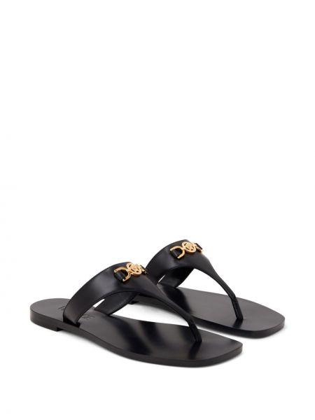 Sandały skórzane Versace czarne