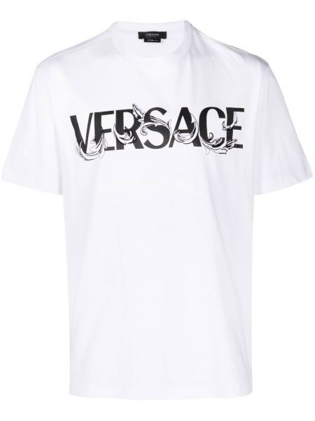 T-shirt di cotone Versace bianco