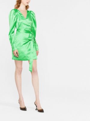 Saténové koktejlové šaty Rotate zelené