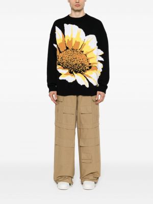 Sweter w kwiatki Msgm czarny