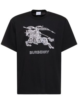 Bavlněné tričko jersey Burberry černé
