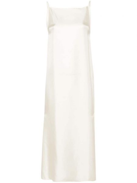 Μεταξωτή μίντι φόρεμα Loulou Studio λευκό