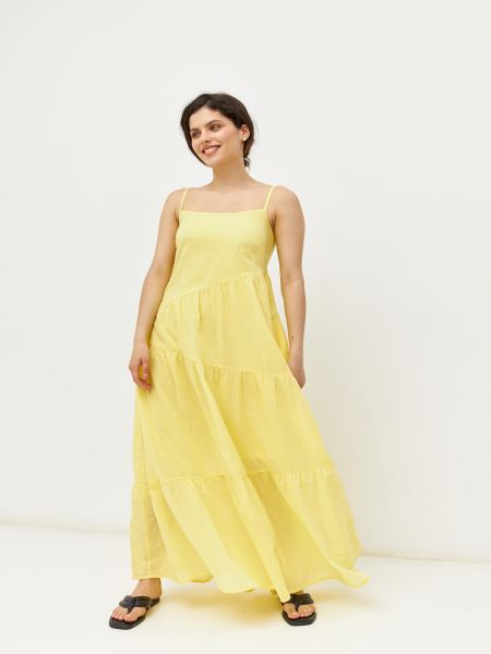 Хлопковое платье Ricamare желтое
