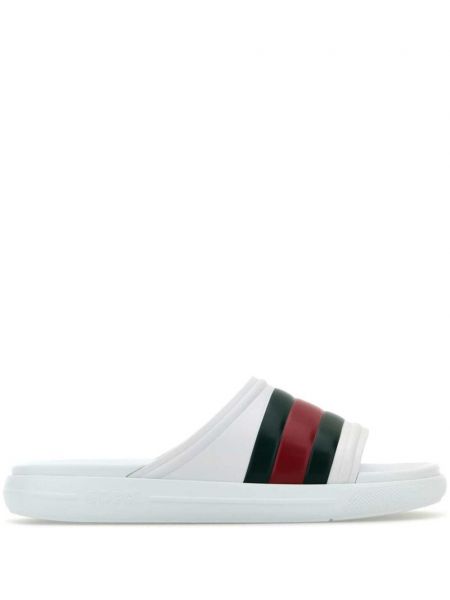 Stribet sandaler Gucci hvid