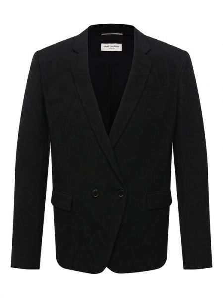 Шерстяной пиджак Saint Laurent черный