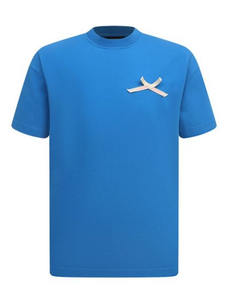 Хлопковая футболка Jacquemus синяя