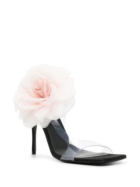 Sandales à fleurs avec applique Magda Butrym noir