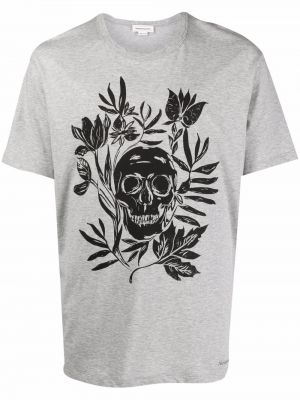 Camiseta con estampado Alexander Mcqueen gris