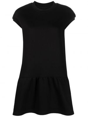 Bavlněné mini šaty s krátkými rukávy Ioana Ciolacu - černá