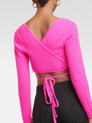 Jersey de lana de cachemir de tela jersey Patou rosa