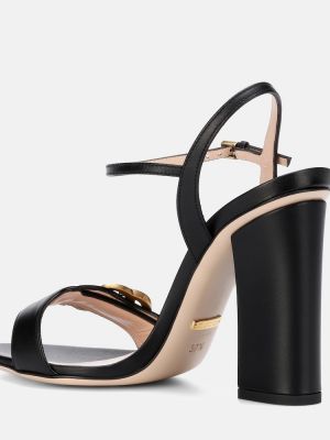 Kožené sandály Gucci černé