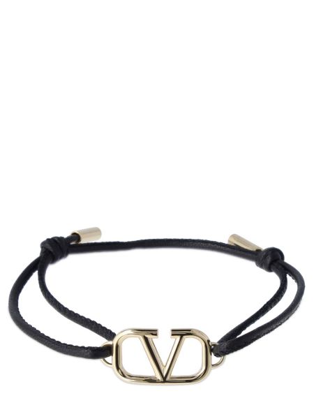 Pulsera de cuero Valentino Garavani negro