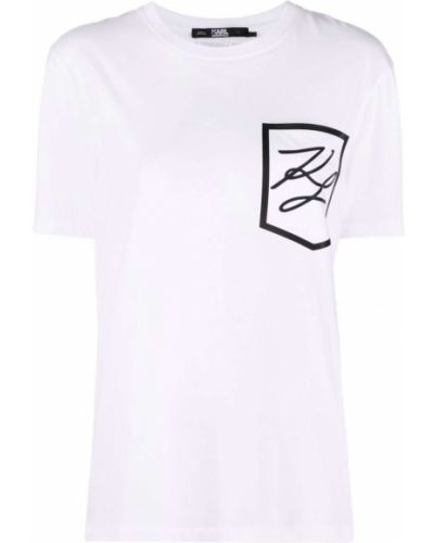 Camiseta con estampado Karl Lagerfeld blanco