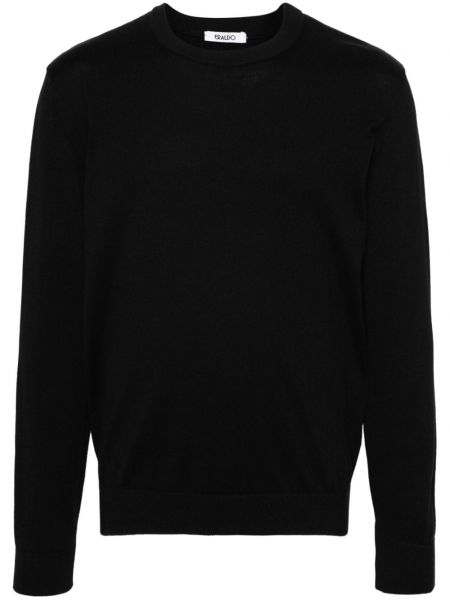 Памучен пуловер Eraldo черно