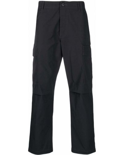 Pantalones rectos con bordado Maharishi negro