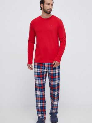 Pidžama s printom Tommy Hilfiger crvena