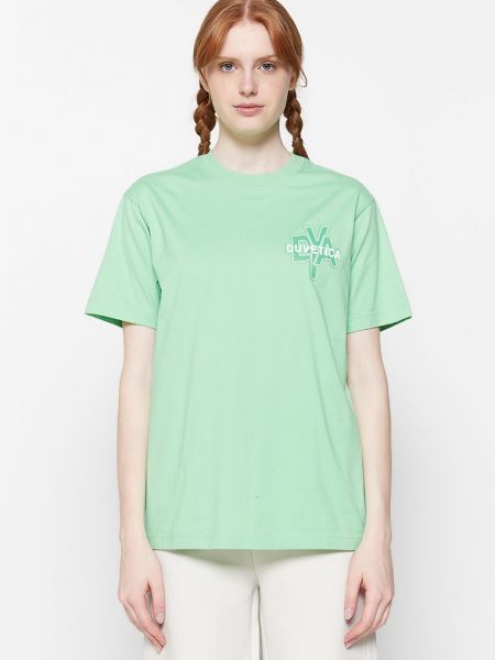 Koszulka z nadrukiem Duvetica zielona
