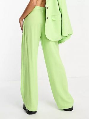 Льняные брюки Weekday зеленые