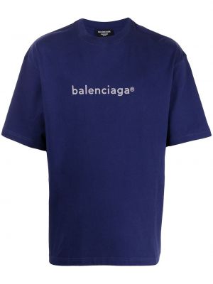 Camiseta con estampado Balenciaga azul