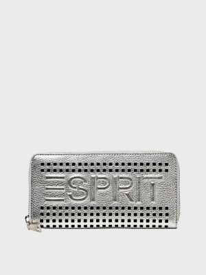 Кожаный кошелек Esprit серебряный