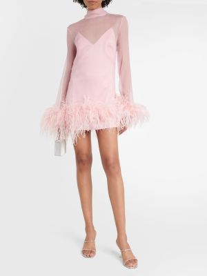 Mini robe à plumes Taller Marmo rose
