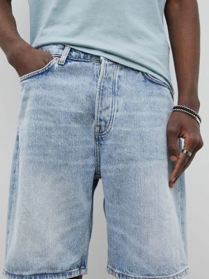 Szorty jeansowe Samsoe Samsoe niebieskie