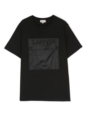 T-shirt ricamato Lanvin Enfant nero
